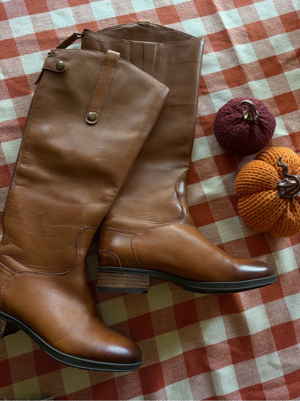 Sam Edelman Tall Leather Riding Boots in Cognac